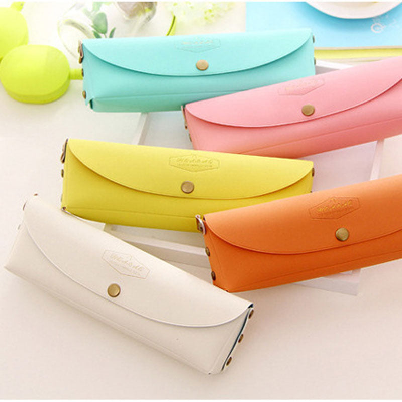 Wholesale Cute Candy Color PU Pencil Case